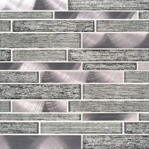 Volcanic Luxe Interlocking Glass & Metal Mosaic