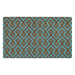 FREE SHIPPING - Coir Door Mat 18X30 - Aqua Square