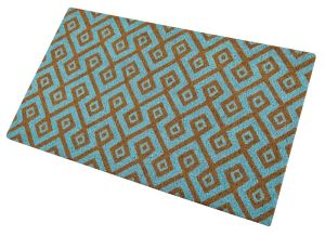 FREE SHIPPING - Coir Door Mat 18X30 - Aqua Square
