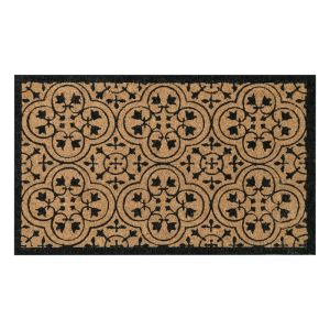 FREE SHIPPING - Coir Door Mat 22x36 - Black Encaustic