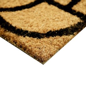 FREE SHIPPING - Coir Door Mat 18X30 - Black Geometrika
