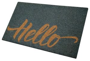 FREE SHIPPING - Coir Door Mat 22 x 36 - Hello