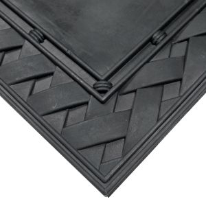FREE SHIPPING - Black Weave Tray Rubber Mat 24x36