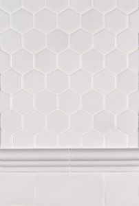 Whisper White 2" Hexagon 8mm Ceramic