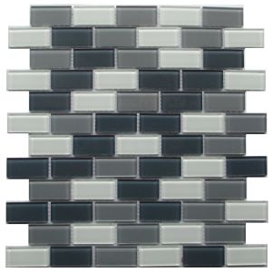 Grey Blend 1x2 Brick Glass