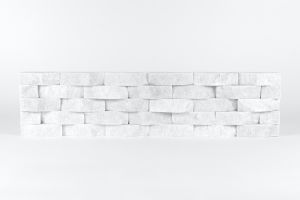 White Quartzite 6x24 3D Basketweave Ledger Panel Split Face