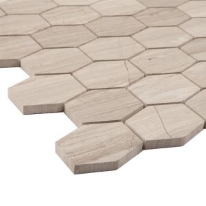 White Oak 2" Elongated Hexagon Honed