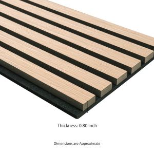 Blonde 9.5 in. x 94.5 in. 3D Wood Slat Acoustic Fluted Sound Absorbing Wall Panel