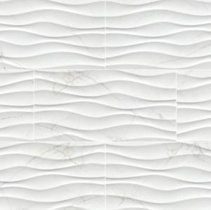 Dymo Calacatta Wavy White 12x24 Glossy Ceramic Wall Tile